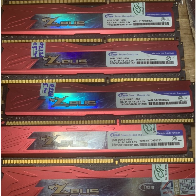 Ram DDR3 Team Zeus 8GB - Bus 1600 Tản Nhiệt Thép Đẹp Không Kén Main - Vi Tính Bắc Hải
