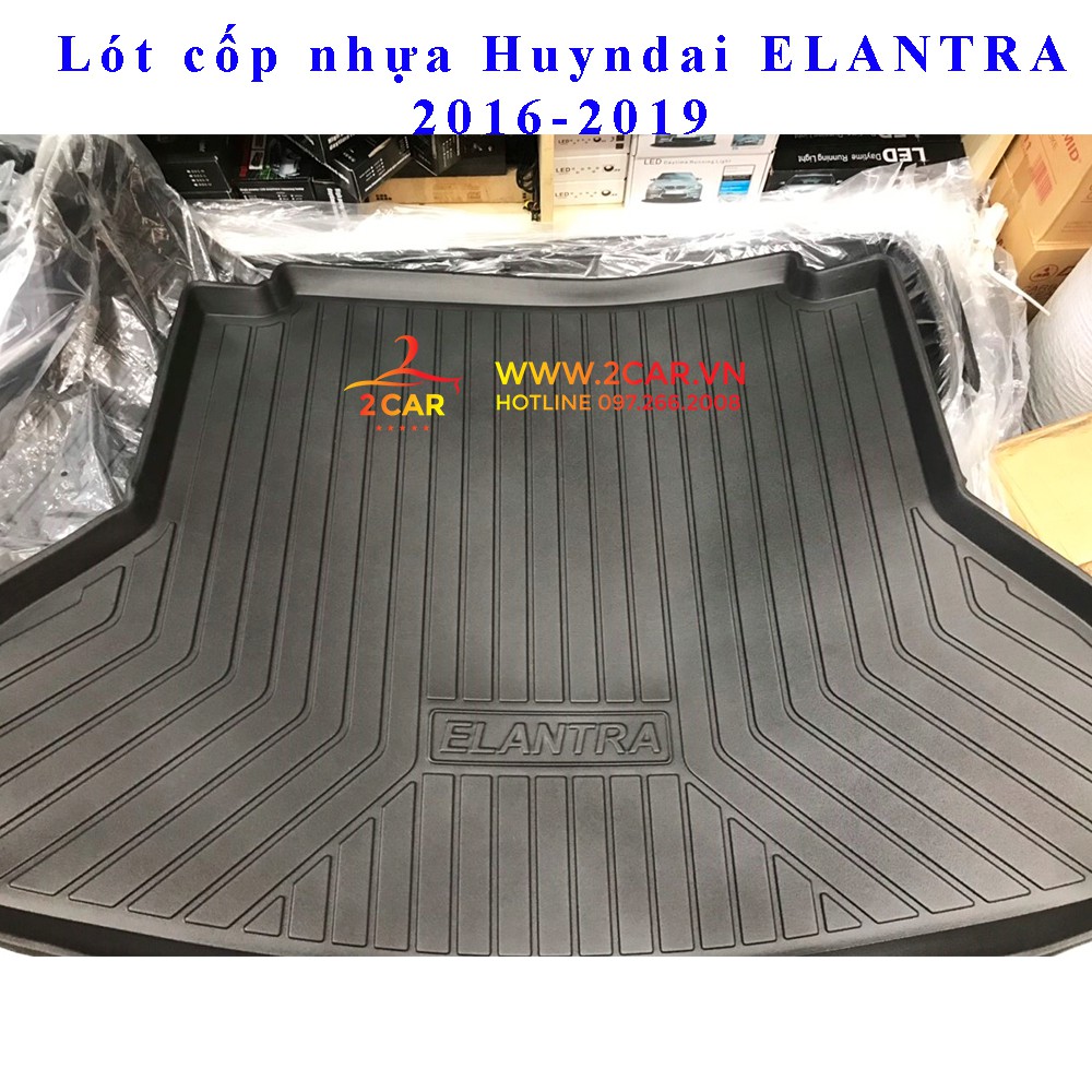 Lót cốp nhựa dẻo xe Huyndai ELANTRA đời 2016 - 2021, không mùi, không thấm nước