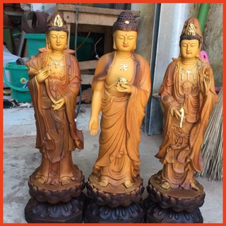 Tượng gỗ tam thế phật