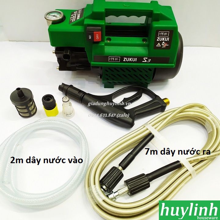 Máy xịt rửa xe gia đình Zukui S3 S2 S1 - 2000W - (Osaka 2000W) - Tặng bình phun xà bông