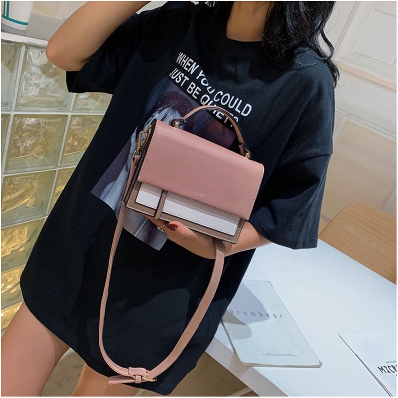 Túi đeo vai IELGY màu sắc tương phản đơn giản thiết kế thời trang cho nữ