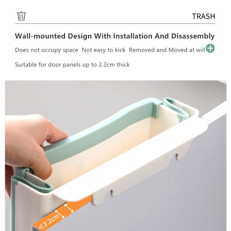 Xiaomi Youpin Jordan&amp;Judy Thùng Rác Treo Tường 8.8L Có Thể Gập Lại Tiện Dụng Cho Nhà Bếp