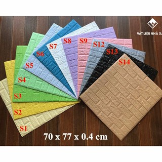 [Kho Hà Nội] Bộ 30 miếng xốp dán tường 3D giả gạch đa sắc màu kích thước 700 x 770 x 5 mm - Hàng nhập khẩu cao cấp