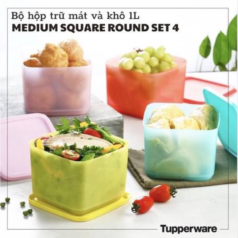 Bộ Hộp BQTP Medium Square Round 4 Hộp