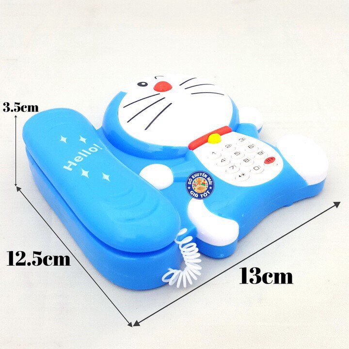 Đồ chơi điện thoại bàn mẫu doremon và hello kitty phát nhạc chạy pin cho bé