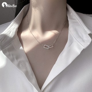 Dây chuyền bạc nữ Rectangle chất liệu bạc 925 thời trang phụ kiện trang sức nữ thương hiệu Miêu Bạc D400070