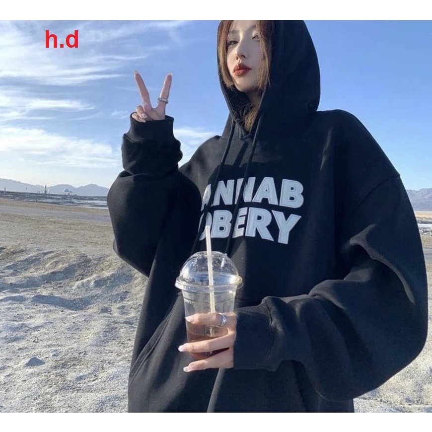[ hottrend ] Áo hoodie  Nữ AN.NAB Chất nỉ ngoai Mũ 2 lớp from to rộng