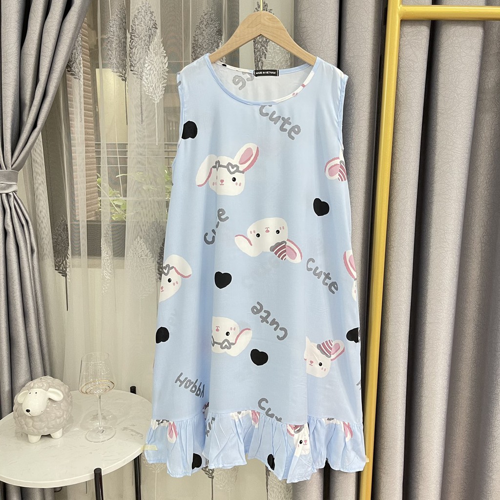 Váy Lanh Đầm Bầu Ngủ đẹp váy thiết kế mặc nhà vải Lanh Babydoll