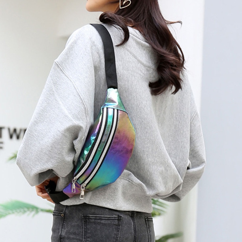 Túi Da PU Đeo Hông / Thắt Lưng Màu Hologram Thời Trang Đi Biển Cho Nữ