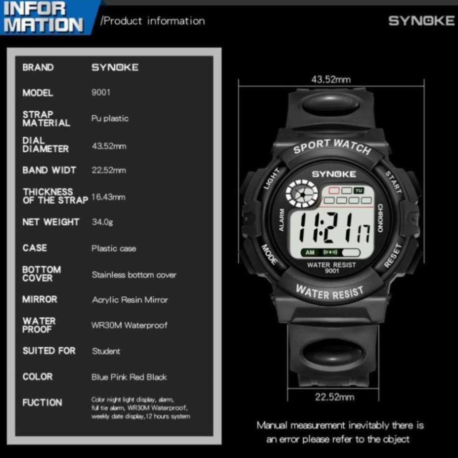 Đồng hồ thể thao dây cao su trẻ em Synoke 9001 | WebRaoVat - webraovat.net.vn