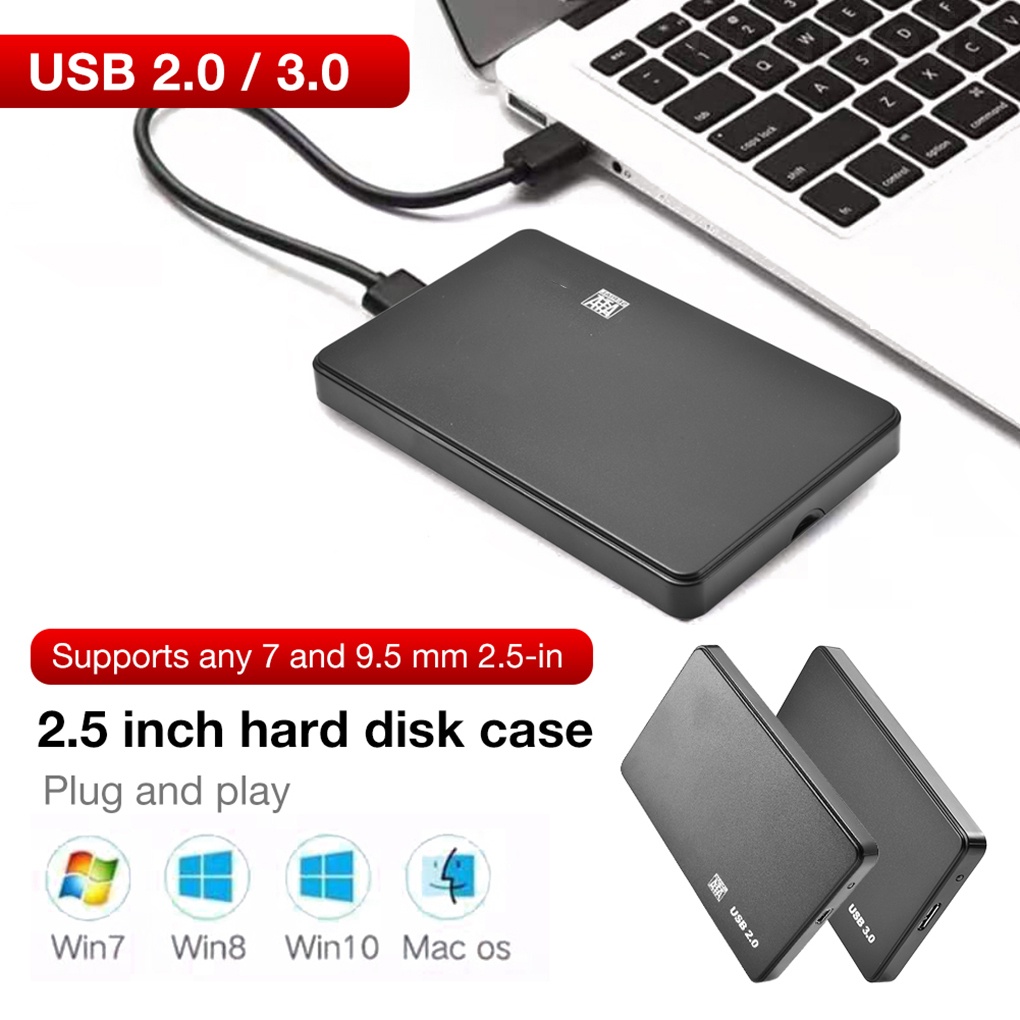 Sata to USB2.0 2.5 inch Hard Disk Case External Hard Disk Box with USB Cable HDD Enclosure USB2.0 doublelift store