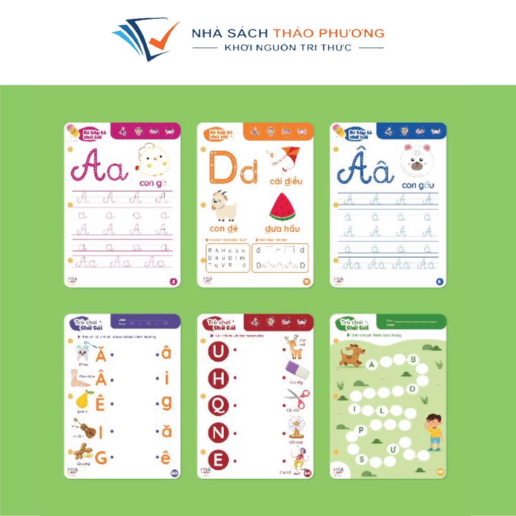 Sách tập viết cho bé tập tô vẽ thông minh xóa được Lalala baby Kèm bút và mút xóa
