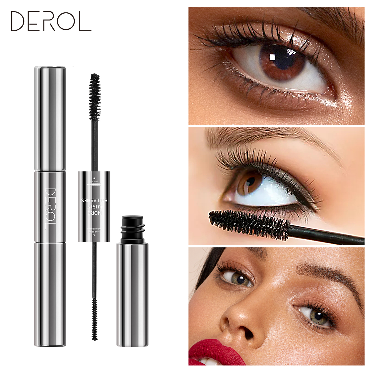 Mascara Derol 3d Màu Đen 2 Trong 1 Không Thấm Nước Nhanh Khô Lâu Trôi Làm Đẹp Cao Cấp