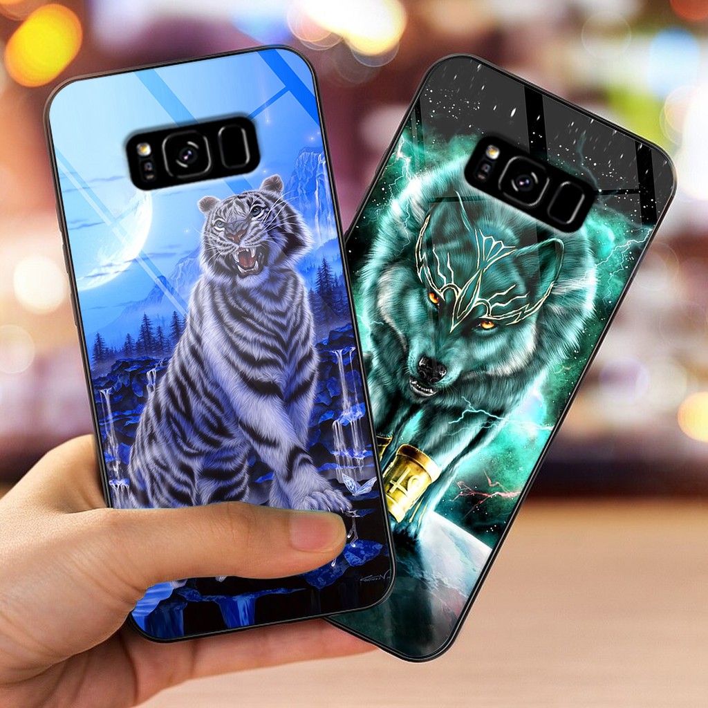 Ốp lưng kính CƯỜNG LỰC điện thoại SAMSUNG S8 - S8 PLUS in hình rồng sói Doremistorevn