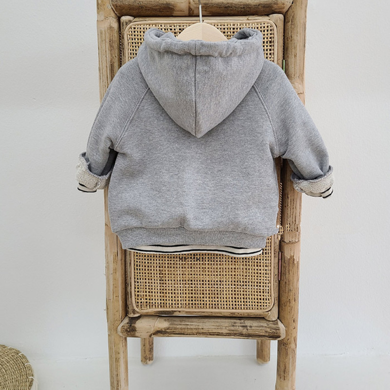 Áo khoác hoodie màu trơn thời trang muà thu dành cho bé