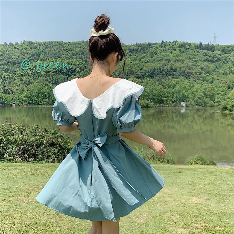 Đầm Ngắn Tay Thắt Nơ Eo Đáng Yêu Cho Nữ | BigBuy360 - bigbuy360.vn