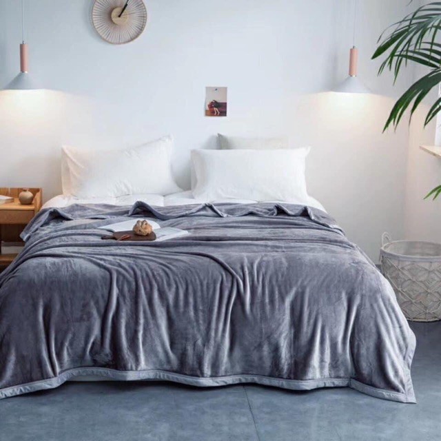 Chăn lông thỏ Muji BLANKET dùng 4 mùa siêu mềm mịn kích thước 2m x 2m3 cao cấp - Chăn Hè Thu Đông Cao Cấp