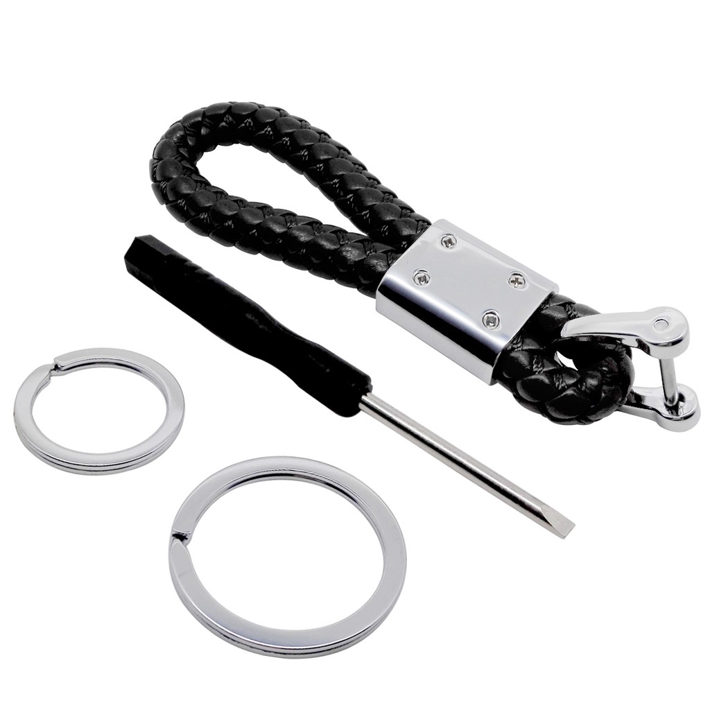 Móc khóa chìa điều khiển từ xa dây bện bằng da dành cho xe hơi Ford Focus Mondeo Kuga Ecosport Fiesta Ranger