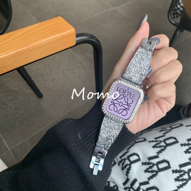 Dây Đeo Inox Đính Đá Sang Trọng Cho Đồng Hồ Thông Minh Smart Watch Series 7 6 5 4 41mm 45mm 40mm 44mm