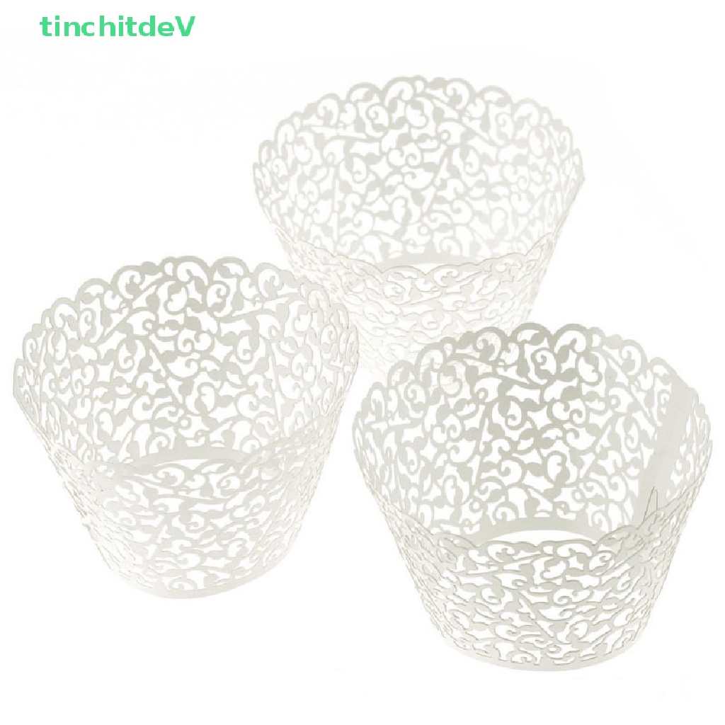 [TinchitdeV] Bộ 50 Giấy Lót Bánh Cupcake Cắt Laser Hình Ren Nhỏ [Mới]