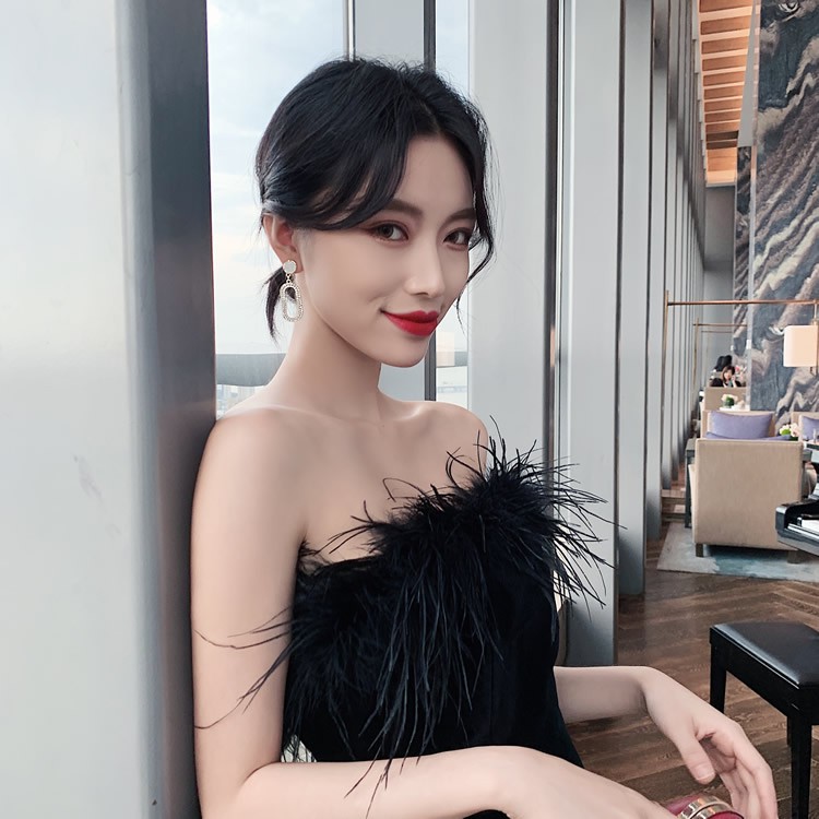 Bông tai đính giả đá lấp lánh hình chữ nhật bo góc BT114