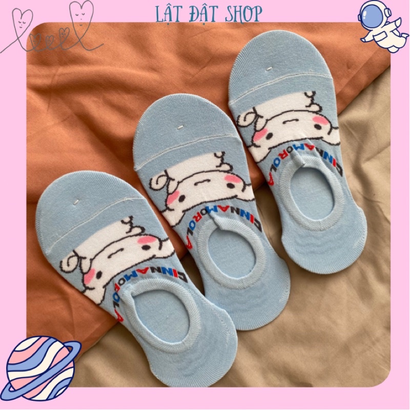 Tất lười thun cotton co giãn - Vớ ngắn xanh dương