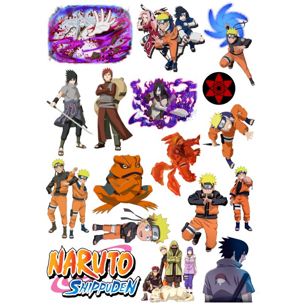 Bộ 130 STICKER hình dán trang trí NARUTO, dám xe, dán laptop, nhà cửa