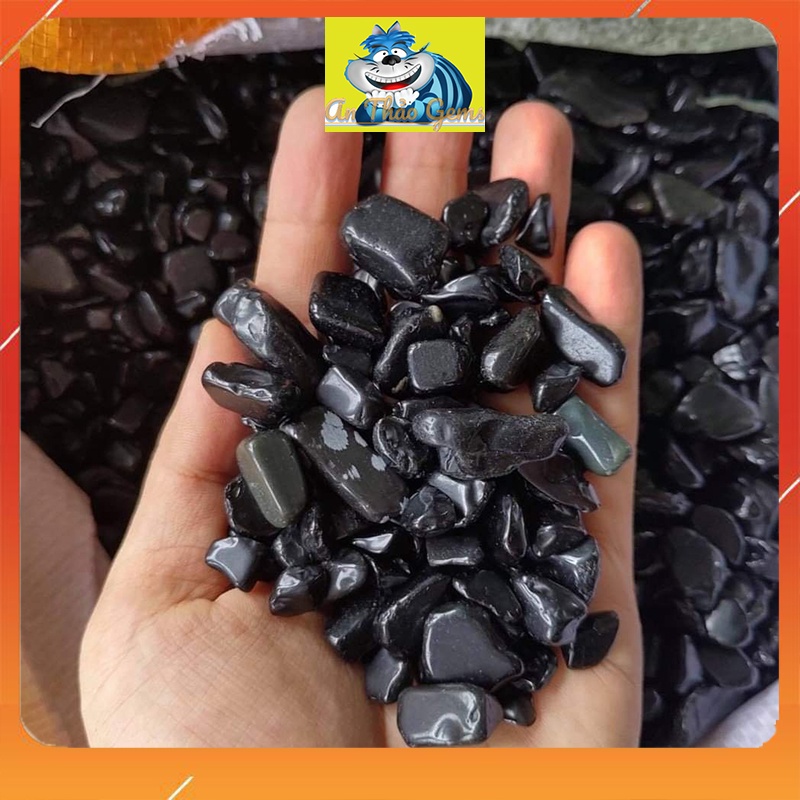 Đá Vụn Màu Đen- Obsidian, Đá Thanh Tẩy, Vụn Đá Phong Thuỷ Dùng Trang Trí, Thả Bể Cá, Làm Đồ Vật May Mắn