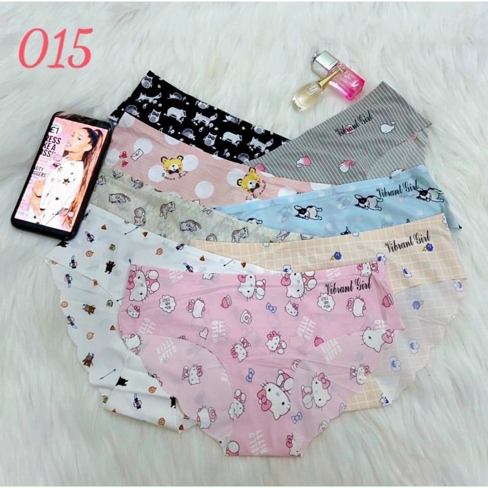 Quần Lót Nữ Su Đúc Không Viền May Gợn Sóng Họa Tiết Dễ Thương Dưới &lt;55kg Hieu Store24h - 015