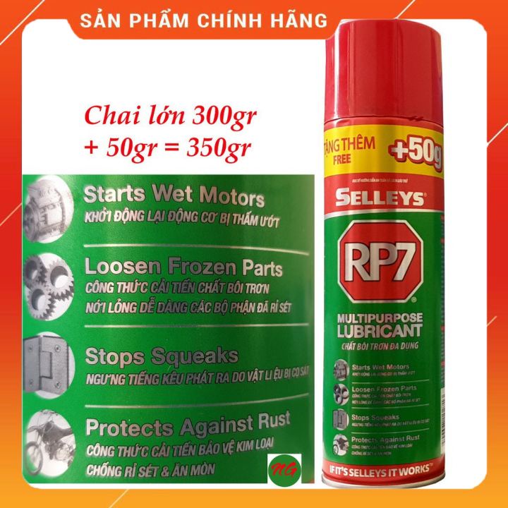 CHAI XỊT SELLEYS RP7 LỚN 350G, bình dầu chống gỉ rỉ sét, vệ sinh kim loại, R7 R P 7, metal cleaning 