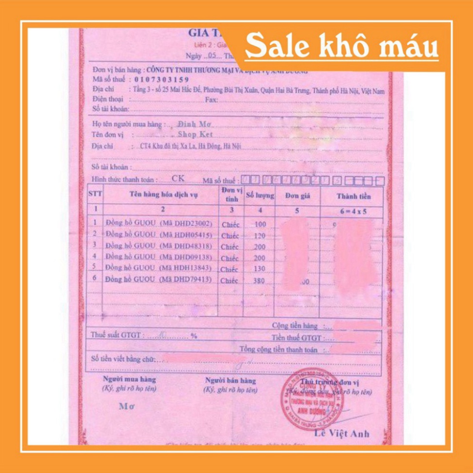 Đồng hồ nữ dây da mặt vuông G.u.o.u siêu xinh , da mềm bền