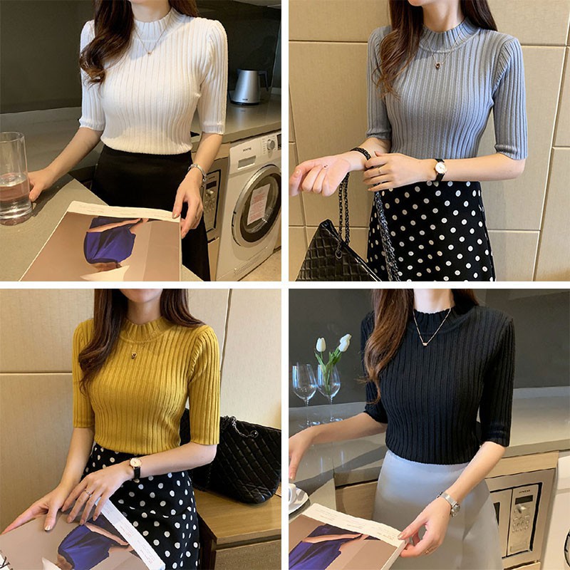 Áo thun ôm dáng phong cách Hàn Quốc thời trang dành cho nữ
