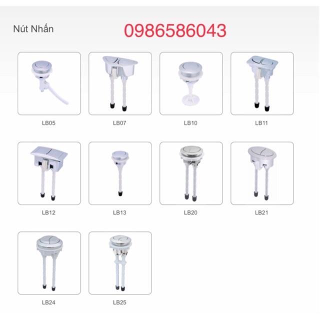Nút nhấn bàn cầu thay thế cho inax, toto, american, caesar, cotto, ,,,