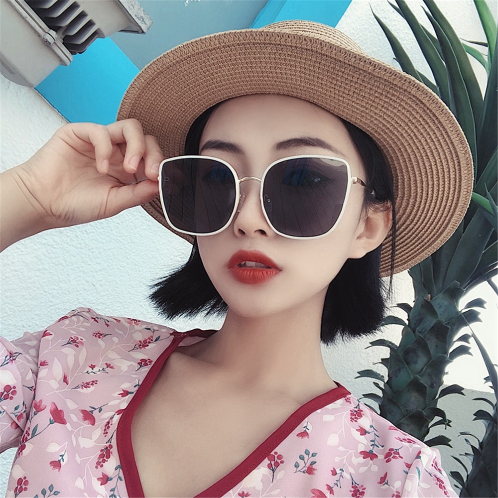 Kính mát gọng lớn chống tia cực tím thiết kế phong cách Harajuku Hàn Quốc