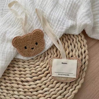 Thẻ Tên Thêu Hình Đầu Gấu Dễ Thương Cho Bé Mẫu Giáo