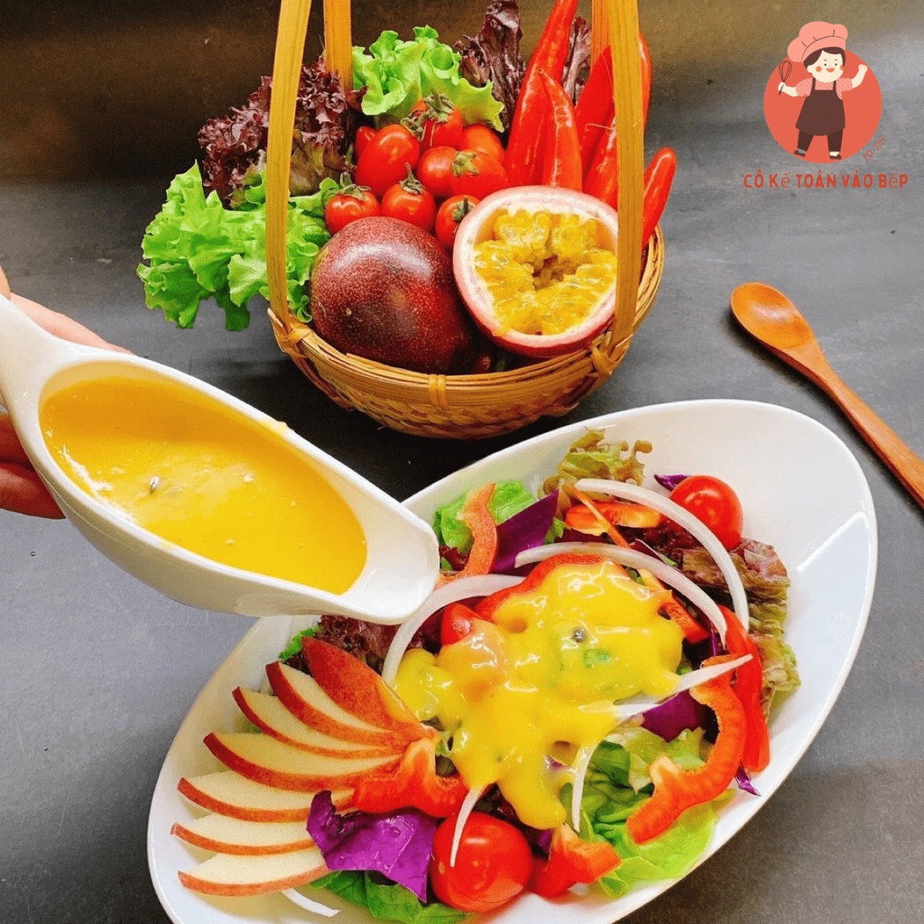 Sốt chanh leo siêu ngon, ăn kèm salad, hoa quả, an toàn, tiện lợi