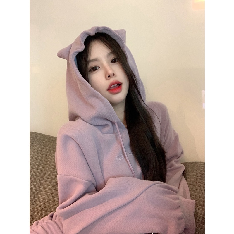 Đầm thun dài tay có nón dễ thương, đầm body nhún chất thun co giãn