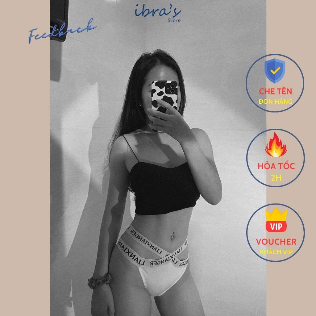Quần lót nữ sexy dây chéo hông iBRA's Đồ lót cotton trơn vải mềm mại kháng khuẩn cao cấp gợi cảm dễ thương i64
