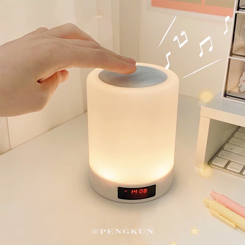 Loa Bluetooth Kiêm Đồng Hồ Báo Thức Không Dây Tích Hợp Đèn Ngủ Đa Năng