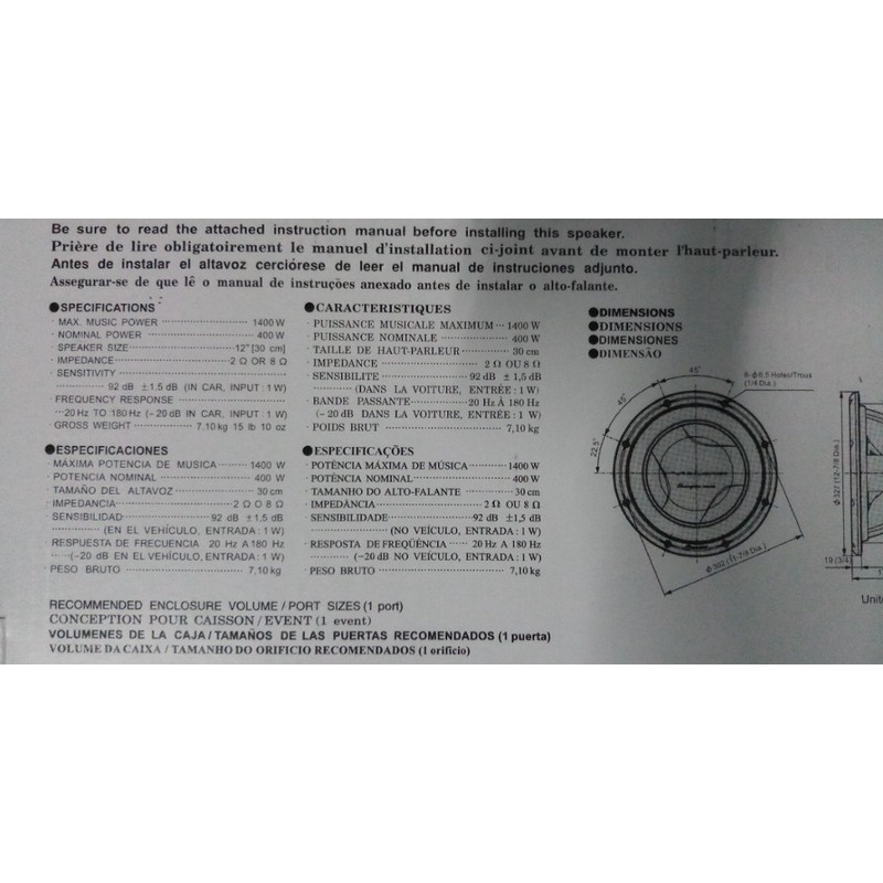 Loa siêu trầm cao cấp Pioneer