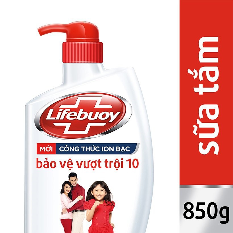 Sữa tắm Lifebuoy 850g ION BẠC TẶNG