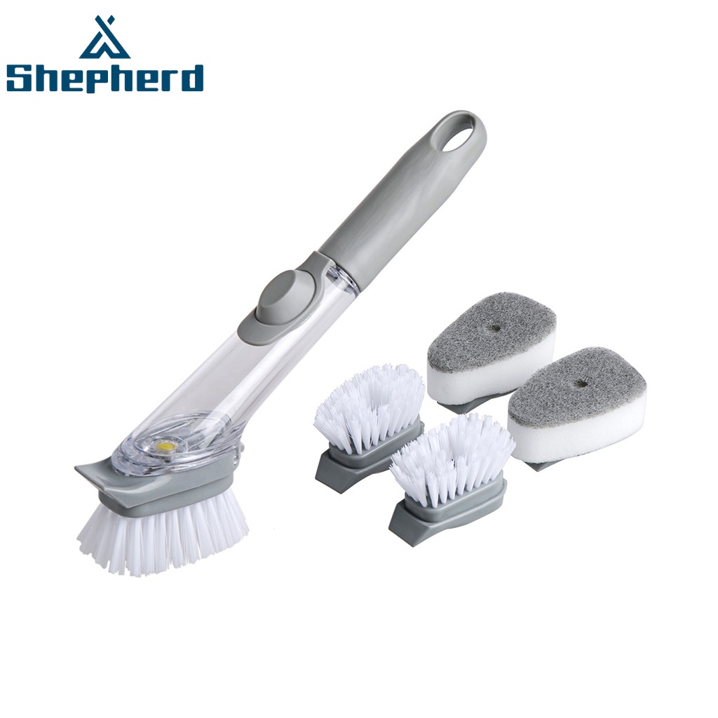 Set 5 món cọ làm sạch Shepherd dùng cọ rửa nồi đa năng chống trượt với đầu lông mềm thay thế
