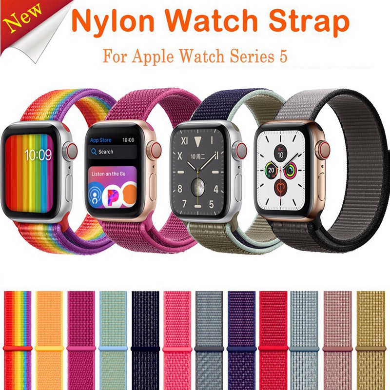 【Màu 41-60】 Màu Mới Dây đeo Apple Watch Apple IWatch Dây đeo Nylon 38 40 42 44mm Dòng 1/2/3/4/5