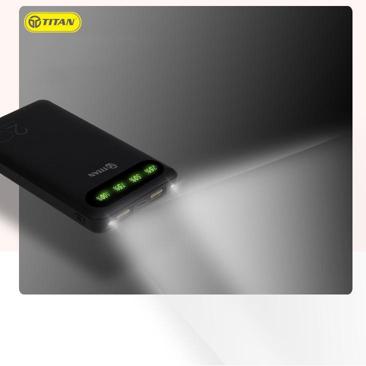 [Mã ELFLASH5 giảm 20K đơn 50K] Pin dự phòng có đèn LED hiển thị 10.000mAh TITAN - PA11 [BH 12 tháng]