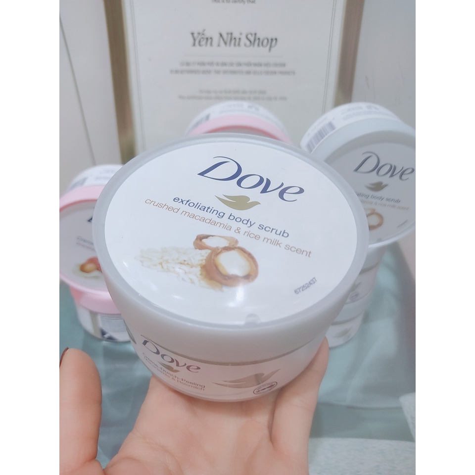 Tẩy da chết Dove Exfoliating Body Polish - Dưỡng da mịn màng tươi sáng hàng Đức 225ml