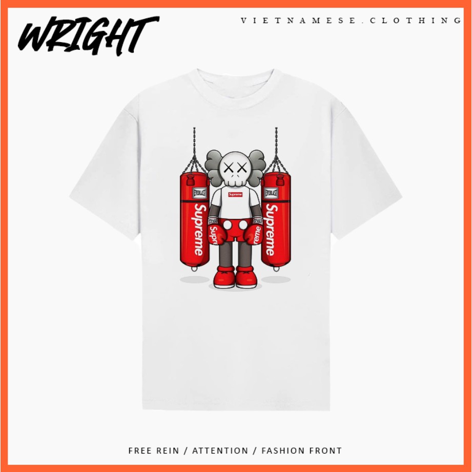 Áo Phông Tay Lỡ Supreme Kaws Anatomy Phong Cách Nhật Bản Cực Chất Thời Trang Trending Form Rộng Chất Mát