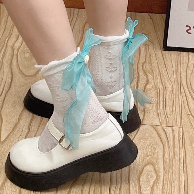 Xixi Tất Ống Lửng Thiết Kế Đục Lỗ Phong Cách Harajuku Xinh Xắn