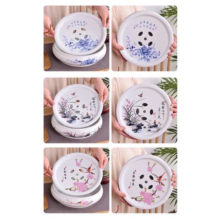 Khay Trà, Thuyền Trà Dưỡng Ấm Tử Sa, Đế kê lót ấm chén bằng Sứ Trắng Giang Tây tặng kèm Bộ dụng cụ và Khăn lau