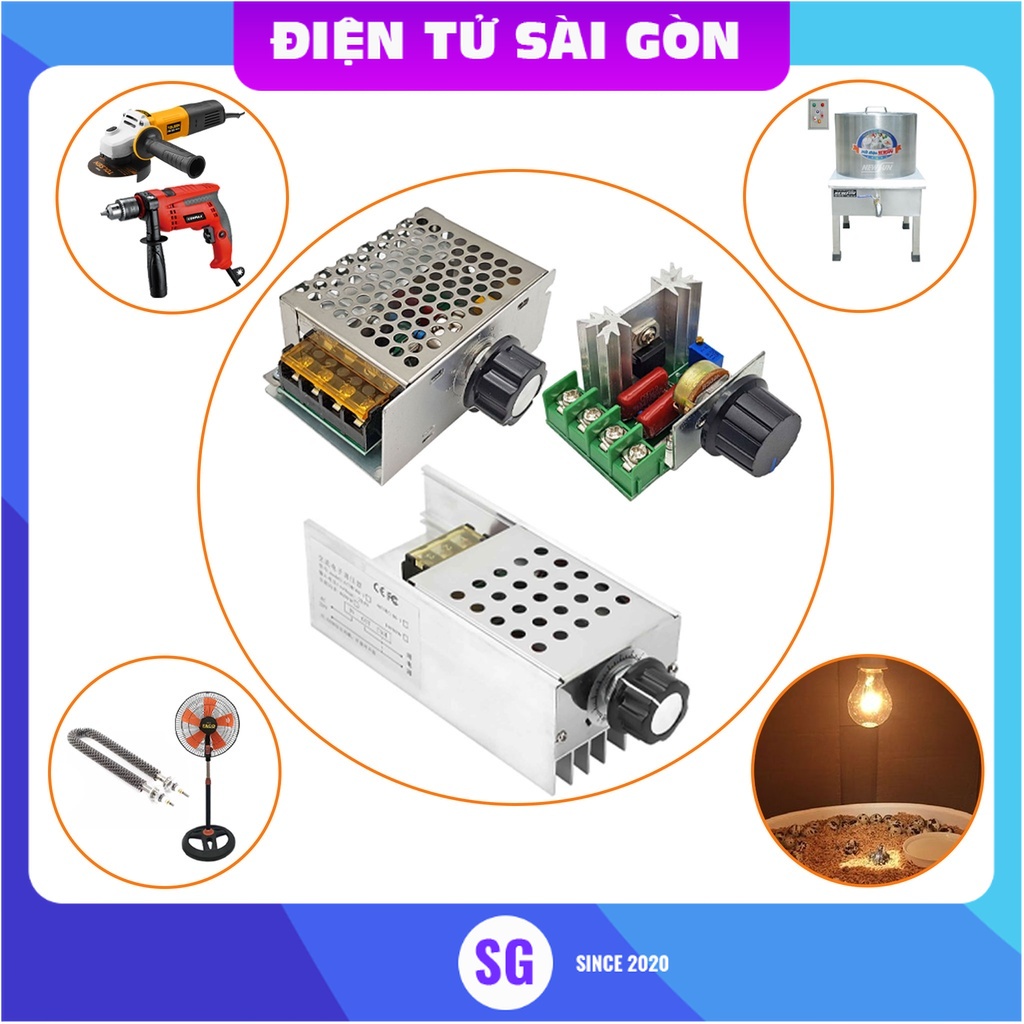 Mạch Dimmer AC điều chỉnh độ sáng đèn,  tốc độ động cơ, nhiệt độ thanh gia nhiệt 2000W | 4000W | 6000W | 10000W