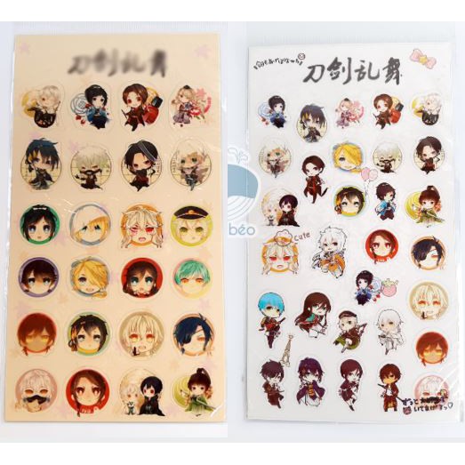 [SALE GIÁ XƯỞNG] Sticker Touken Ranbu Đao kiếm loạn vũ miếng dán trong suốt manga anime sticker manga anime